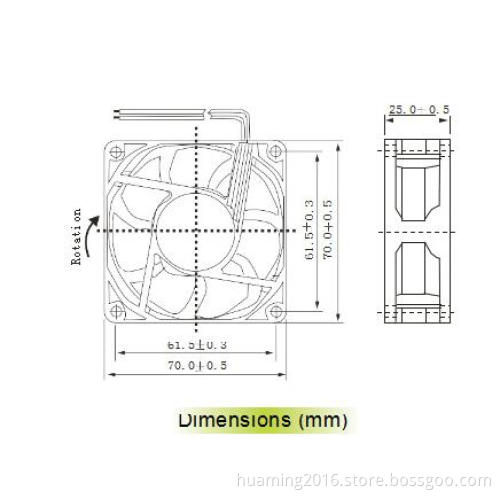 DC 7025 Fan bearing fan Sleeve fan